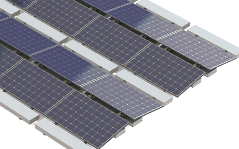 Railless ballasted roof mounting system